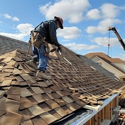 roofer at work stockcake